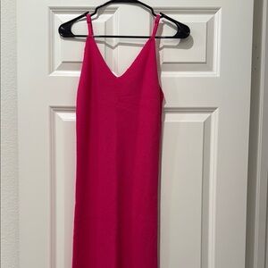 Elegant Pink Women's Maxi Knit Sleeveless Dress